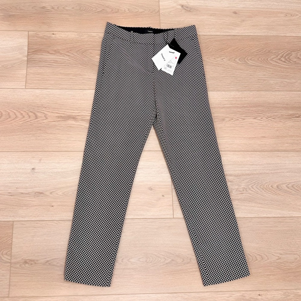 Theory Black and White Pants
